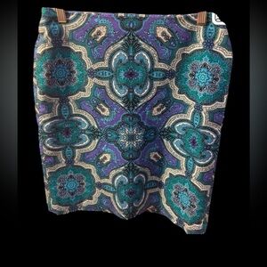 Talbots size 4P Teal Blue and purple skirt